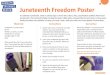 To celebrate Juneteenth, make a colorful sign to honor the culture ...€¦ · Juneteenth Freedom Poster To celebrate Juneteenth, make a colorful sign to honor the culture, lives,