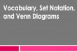 Vocabulary, Set Notation, and Venn Diagrams Vocabulary, Set Notation, and Venn Diagrams . Probability