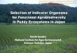 Selection of Indicator Organisms for Functional ...Organisms beneficial to agriculture e.g. arthropod predators and prasitoids of crop pests • These functional groups include a great
