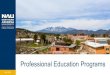 Professional Education Programs · and advanced professional education programs including administration of common instructional modules and instruments such as the Professional Dispositions