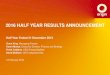 2016 HALF YEAR RESULTS ANNOUNCEMENT - Origin Energy · 2020. 10. 13. · 18 February 2016 . 2016 HALF YEAR RESULTS ANNOUNCEMENT . Forward looking statements . This presentation contains