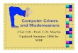 Computer Crimes and Misdemeanorsmfeldman/csci110/summer06/comput… · Other Computer Crimes Computer espionage •Industrial •National defense Computer terrorism •Disable critical