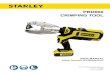 PBD600 CRIMPING TOOL - Stanley Infrastructure€¦ · The crimp is good. Red - The tool did not develop full pressure during the crimp. Crimp again. CHECKING BATTERY CHARGE 75 - 100%