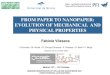 FROM PAPER TO NANOPAPER: EVOLUTION OF MECHANICAL …€¦ · Sehaqui et al. Biomacromolecules, 2011 b- transparent nanopaper sample. c- Highly porous nanopaper . Remarkable works