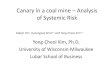 Canary in a coal mine – Analysis of Systemic Risk · Approximate Entropy (ApEn) b. Symbolic Transfer Entropy (STE) c. Strength of Directed connectedness (SDC) d. Asymmetry of SDC