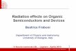 agenda.infn.it · Radiation effects on Organic Semiconductors and Devices Beatrice Fraboni Department of Physics and Astronomy, University of Bologna, Italy V Scuola nazionale I-NL