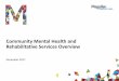 Community Mental Health and Rehabilitative Services Overview€¦ · •Intervene in problematic behaviors of the youth. •Provide case management for the youth. •Access to 24-hour