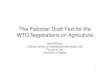 The Falconer Draft Text for the WTO Negotiations on Agriculture · 2015. 7. 14. · WTO Negotiations on Agriculture Brett Williams ... • New Para 121 – For Dev’g Members SSG