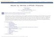 How to Write a PhD Thesis - IGOS SUCCESS TECH...How to Write a PhD Thesis It is encouraging and helpful to start a filing system. Open a word-processor file for each chapter and one