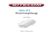 Wi-Fi · Homeplug This product is a Homeplug AV power line device. Each Homeplug has a Homeplug network name. Multiple Homeplug devices with the same network names can communicate