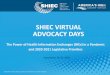 New SHIEC VIRTUAL ADVOCACY DAYS · 2020. 9. 18. · AMERICA’S HIEs: COUNT ON US 3 SHIEC Coverage SHIEC HIEs Cover >90% of the U.S. Population Connecting Whole Communities—HIEs