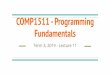 Fundamentals COMP1511 - Programming...In order to solve human problems, we must understand what people need and how we can help them The more we communicate with computers the more
