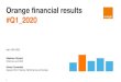Orange financial results #Q1 2020...Q1 2020 Africa & Middle East Ongoing strong performance 26.5m 4G customers +51% yoy > 90% of Retail Services revenue growth in Q1 20 comes from
