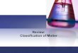 Review: Classification of Matter...Classification of Matter!2 Success Criteria: I can… analyse how an understanding of the properties of chemical substances and their reactions analyse