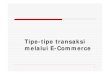 Tipe-tipe transaksi melalui E-Commerce · 2014. 12. 15. · Tipe-tipe transaksi melalui E-Commerce. 2 Klasifikasi EC menurut Pola Interaksi/Transaksi ... Model Bisnis Umum EC 1. Penjualan