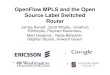 OpenFlow MPLS and the Open Source Label Switched Router...MPLS – Two labels – Virtual port abstraction for MPLS header operation s • Software and hardware implementation –