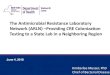The Antimicrobial Resistance Laboratory Network (ARLN ......rectal swab direct testing contacts • Coordination with Epidemiologists, Labs, Facilities • Targeted surveillance for