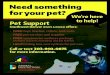 Need something for your pet?€¦ · Need something for your pet? Pet Support Southwest Denver (80219 & 80204) offers: Call or text 303-910-0875 for more information. • FREE toys,