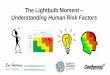The Lightbulb Moment Understanding Human Risk Factors Moment... · 2018. 3. 20. · Hazardous Behaviour (Unsafe Acts) A hazard is defined as ‘an activity, arrangement, circumstance,