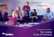 Leidos Code of Conduct...Prism. REMEMBER Act with integrity towards Leidos, each other, customers, and third parties Foster a respectful, safe, and healthy work environment Speak up