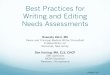 Best Practices for Writing and Editing Needs Assessments · 2015. 5. 19. · Best Practices for Writing and Editing Needs Assessments Ruwaida Vakil, MS Owner and Principal Medical