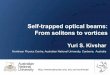 Self-trapped optical beams: From solitons to vortices · 2013. 11. 29. · Edinburgh asked him to set up a navigation system with steam boats ... NEW “Topological Optics”: vortex