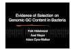 Evidence of Selection on Genomic GC Content in Bacteria · 2011. 4. 11. · AT GC = 1 . Four-fold synonymous sites! Genomic GC GC4! Data! • Popset! • Keyword “bacteria”! •