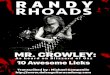 Randall William Rhoads - delcoguitaracademy.com€¦ · "Mr. Crowley" is a song by British heavy metal vocalist Ozzy Osbourne about English occultist Aleister Crowley. It was first