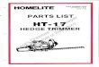Homelite HT-17 Hedge Trimmer IPL 18343...wasf scre carb carb cran back incli 37 96169-s 00932 81208 00917 84003 82549 00962 00933 00911-1 a-01524 93858 98798 01012 spark gaske nut-