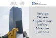 Foreign Citizen before Mexican Customs · 2013. 10. 19. · 1. The importer. 2. Espouse. 3. Ascendants. (Parents) 4. Descendants. (Children) 5. Siblings, even if they are Mexican