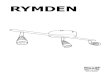 RYMDEN - IKEA · 2018. 5. 18. · RYMDEN. 2 FRANÇAIS MISE EN GARDE ! La source lumineuse du produit est composée de diodes (LED) qui ne se remplacent pas. Ne jamais démonter le