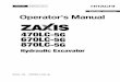HITACHI ZAXIS 670LC-5G HYDRAULIC EXCAVATOR Operator manual