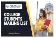 College Student Mailing List