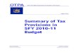 Report: Summary of Tax Provisions in SFY 2010-11 Budget...Summary of Tax Provisions in SFY 2010-11 Budget Page 3 Sales and Use Tax Suspend the Clothing and Footwear Exemption Part