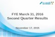 Second Quarter Results - TV Asahi · 2019. 3. 23. · Asian Cup 2016 and Final Asian Qualifiers for the Rio Olympics January 2016 Qatar Highly anticipated major sports programs ISU