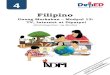 Filipino · 2020. 10. 13. · Filipino – Baitang 4 Alternative Delivery Mode Unang Markahan– Modyul 13: TV, Internet at Diyaryo! (Kahalagahan ng Media) Unang Edisyon, 2020 Isinasaad