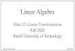Linear Algebrace.sharif.edu/.../root/Lectures/22_Linear-Transformation.pdf · 2020. 12. 22. · Linear Algebra Slide 22: Linear Transformation Fall 2020 Sharif University of Technology