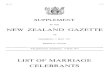 NEW ZEALAND GAZETTE · 2019. 6. 28. · 1354 THE NEW ZEALAND GAZETTE No. 513 Marriage Celebrants for 1977 The following list of Marriage Celebrants issued pursuant to the Marriage