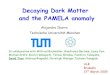 Decaying Dark Matter and the PAMELA anomaly · Decaying dark matter as the origin of the cosmic ray anomalies. ... A simple solution to the problem: accept a small amount of R-parity