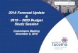 2018 Forecast Update 2019 – 2023 Budget Study Session · 2018. 11. 7. · 2018 Forecast Update & 2019 – 2023 Budget. Study Session. Commission Meeting. November 8, 2018. Item