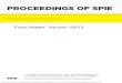 PROCEEDINGS OF SPIE · PDF file PROCEEDINGS OF SPIE Volume 10013 Proceedings of SPIE 0277-786X, V. 10013 SPIE is an international society advancing an interdisciplinary approach to