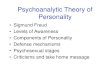 Psychoanalytic Theory of Personality...Freud (cont.) • Early 1900s published many works--–Interpretation of Dreams (1900) –The Psychopathology of Everyday Life (1901) –1905