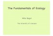 The Fundamentals of Ecology - Systemic Risk Centre · 2020. 8. 19. · The Fundamentals of Ecology Mike Begon The University of Liverpool. A (short) history of deﬁnitions – Ernst