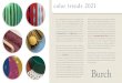 color trends 2021 - Burch Color Trend.pdfEncore Oro Dwell Fuchsia Encore Fuchsia Jewel tones get the royal treatment when paired with gilded finishes and black-tie accents. Mature