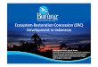 Ecosystem Restoration Concession (ERC) Development in ......ERCs in Indonesia No License holder (year) Province Area (Ha) 1 PT. Restorasi Ekosistem Indonesia (2007) South Sumatera