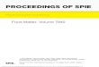 PROCEEDINGS OF SPIE PROCEEDINGS OF SPIE Volume 7840 Proceedings of SPIE, 0277-786X, v. 7840 SPIE is