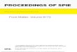 PROCEEDINGS OF SPIE PROCEEDINGS OF SPIE Volume 8173 Proceedings of SPIE, 0277-786X, v. 8173 SPIE is