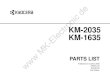 de MK-Electronic KM-2035 KM-1635 · 2015. 12. 28. · NOTES 1. Indicate parts number and machine model when placing an order. e.g. Parts Number Parts Name Machine Model Frequency