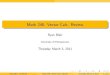 Math 240: Vector Calc. Reviewryblair/Math240/papers/Lec3_3.pdf · Math 240: Vector Calc. Review Ryan Blair University of Pennsylvania Thursday March 3, 2011 Ryan Blair (U Penn) Math