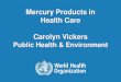 Mercury Products in Health Care Carolyn Vickers · 2016. 9. 3. · Mercury products in healthcare Blood pressure measuring devices (BPMD) - WHO Recommends phase-out of mercury BPMD